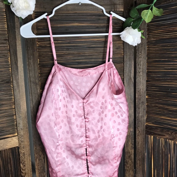 Valarie Stevens Pink Satin Nighty Set - Picture 3 of 3